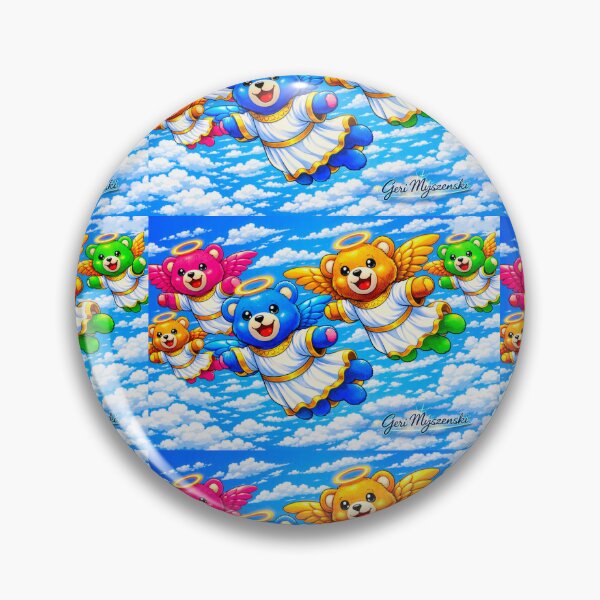 Item preview, Flying Teddy Angel Parade – Colorful Cartoon Sky Art designed and sold by The Art Queen Of Michigan .