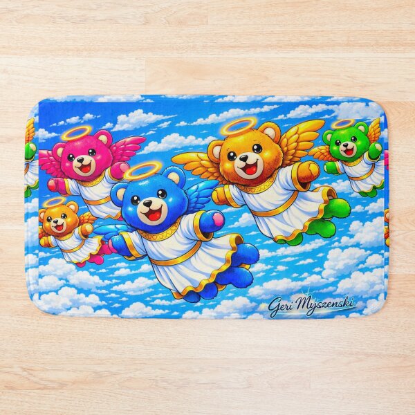 Item preview, Flying Teddy Angel Parade – Colorful Cartoon Sky Art designed and sold by The Art Queen Of Michigan .