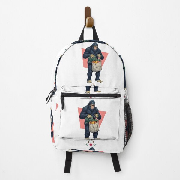 Item preview, Bigfoot Doing Grocery Shopping - Funny Sasquatch with Vegetable Tote Bag designed and sold by Whimsy Trail Co.