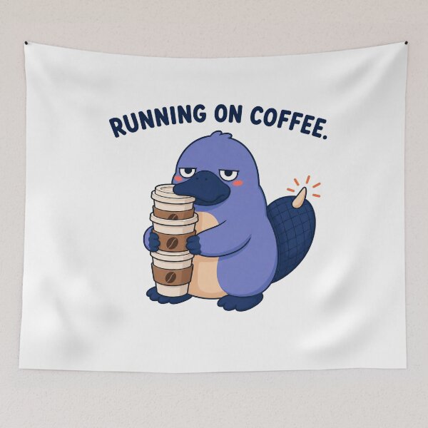 Item preview, Running on Coffee Funny Platypus designed and sold by OddFellasClub.