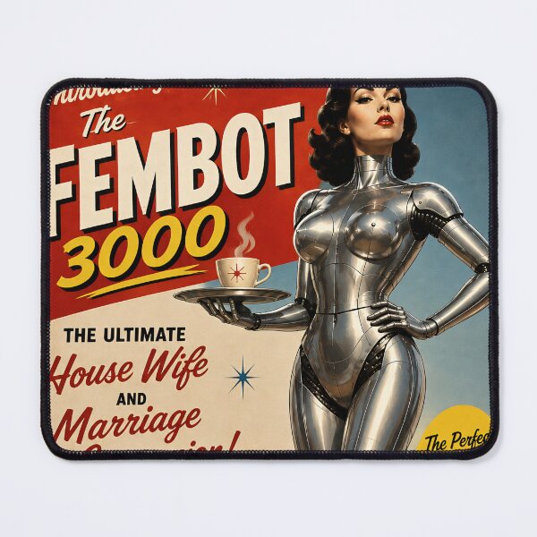 Item preview, The Fembot 3000 Retro Advertising Poster designed and sold by Moviebuff91.