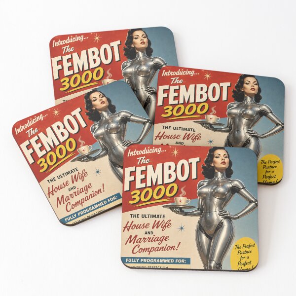 Item preview, The Fembot 3000 Retro Advertising Poster designed and sold by Moviebuff91.