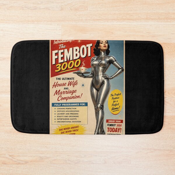 Item preview, The Fembot 3000 Retro Advertising Poster designed and sold by Moviebuff91.