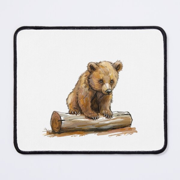 Item preview, Bear Cub | Cute Woodland Animal Watercolor Art designed and sold by Mandayartstudio.