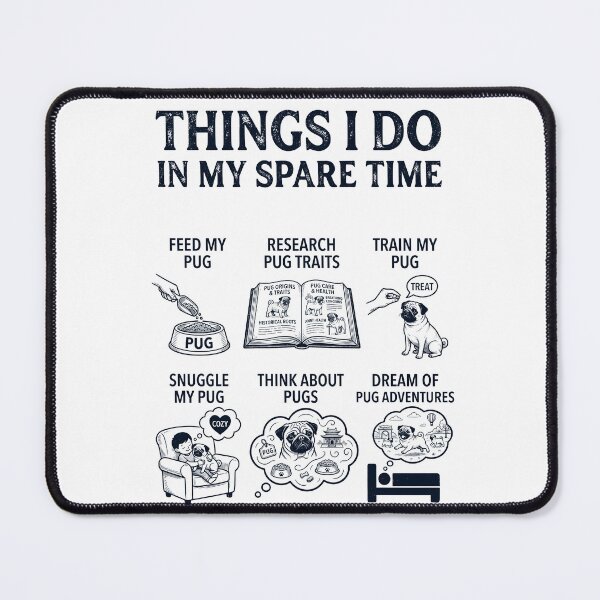 Item preview, Funny Pug Lover Spare Time Activities designed and sold by dian-rody-crest.