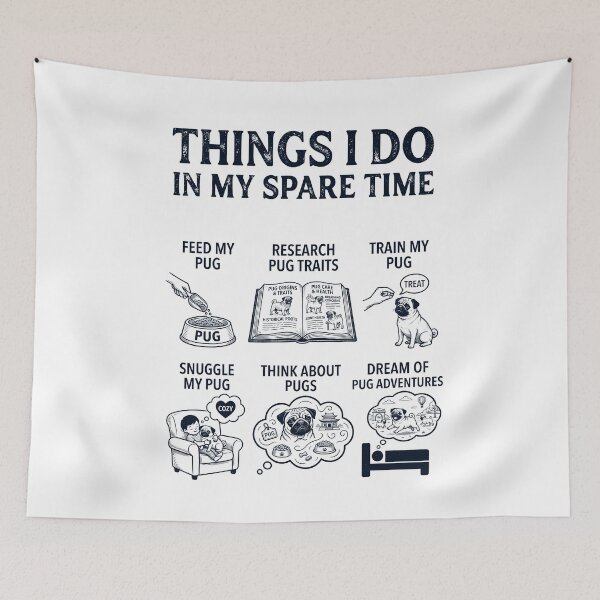 Item preview, Funny Pug Lover Spare Time Activities designed and sold by dian-rody-crest.