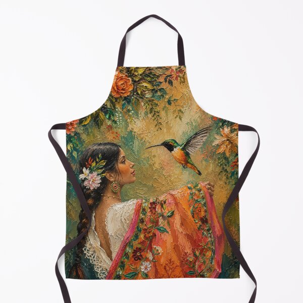 Item preview, Mexican Woman Hummingbird Floral Folk Art Colorful Heritage Design designed and sold by the365tstore.