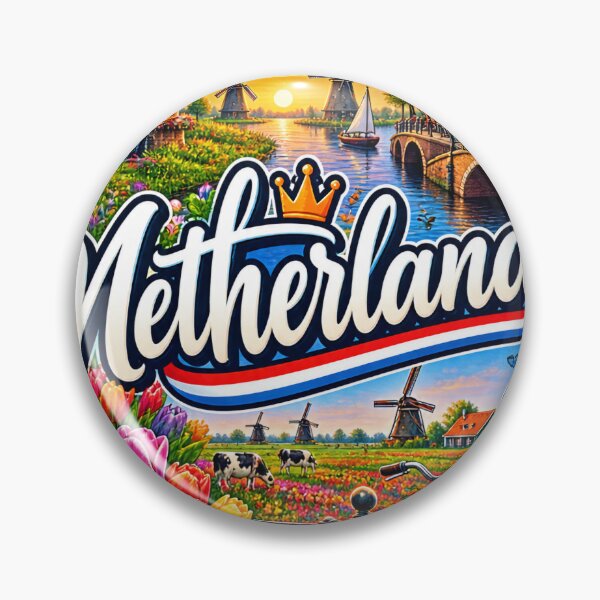 Item preview, Netherlands Vintage Travel Poster | Windmills & Tulips Holland Heritage Art designed and sold by alexcorporation.