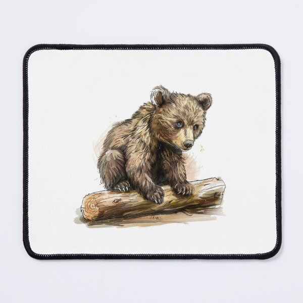 Item preview, Bear Cub | Cute Woodland Animal Watercolor Art designed and sold by Mandayartstudio.