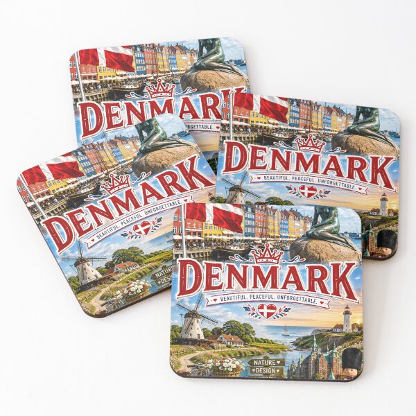 Item preview, Denmark Hygge Travel Poster | Copenhagen Nyhavn & Little Mermaid Scenic Art designed and sold by alexcorporation.
