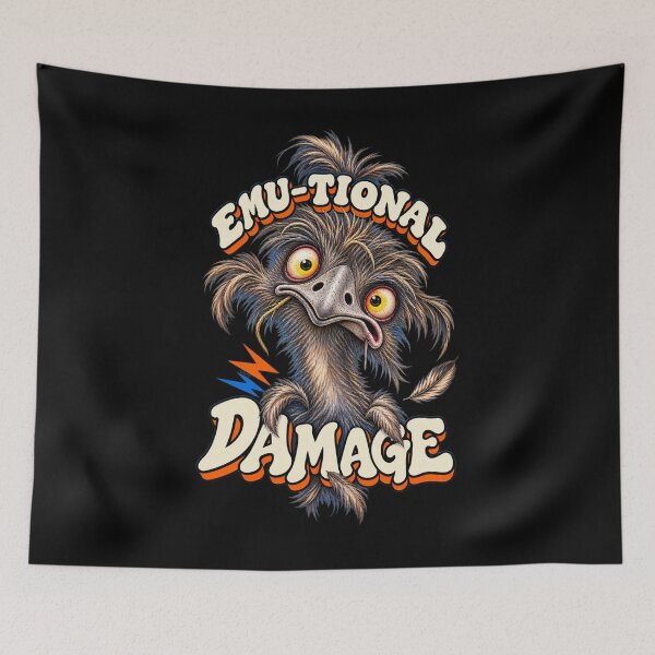 Item preview, Emu-Tional Damage Funny Aussie Emu Design designed and sold by EverclearDesign.