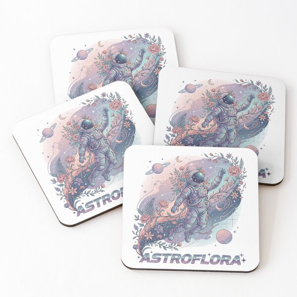 Item preview, Astroflora Floating Astronaut in Floral Cosmos Space Botanical Art designed and sold by iwzzuel.