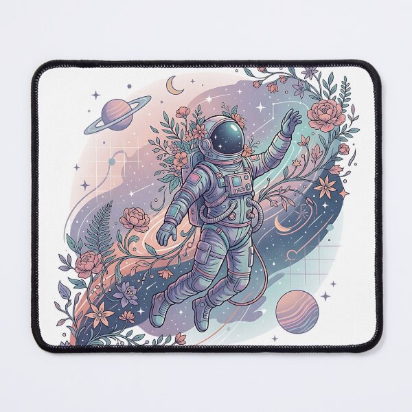 Item preview, Astroflora Floating Astronaut in Floral Cosmos Space Botanical Art designed and sold by iwzzuel.