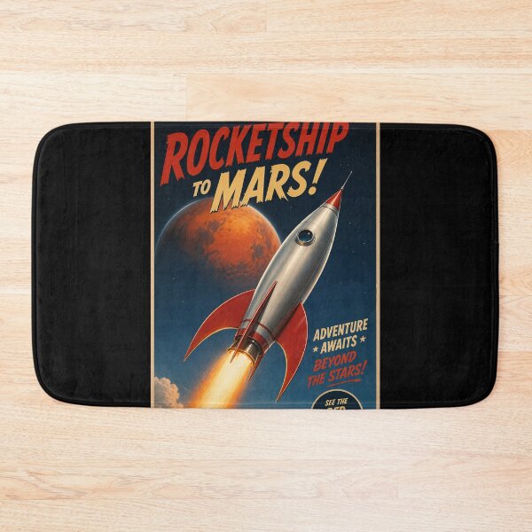 Item preview, Rocketship To Mars Retro Science Fiction Poster designed and sold by Moviebuff91.