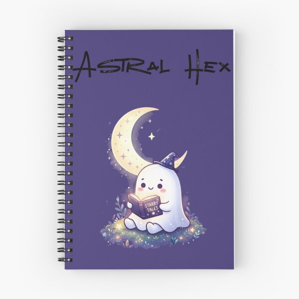 Item preview, Astral Hex Cute Ghost Reading Book Halloween Art designed and sold by NikBrin Prevail .