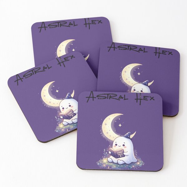 Item preview, Astral Hex Cute Ghost Reading Book Halloween Art designed and sold by NikBrin Prevail .