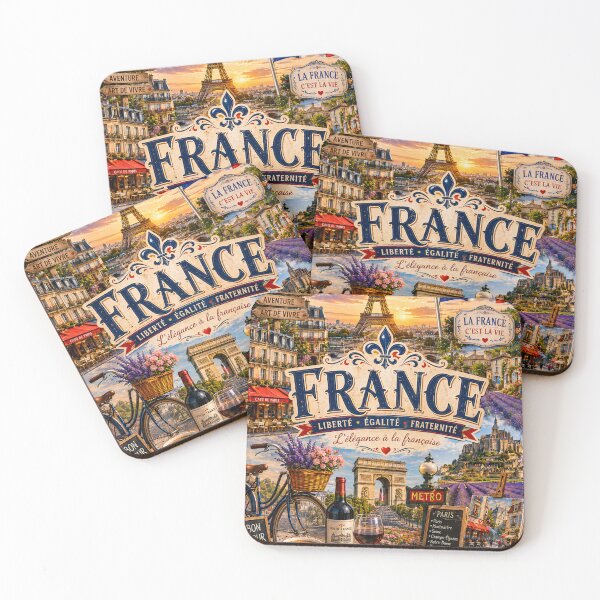 Item preview, France Paris Travel Poster | Eiffel Tower Cafe & Lavender Fields Vintage Art designed and sold by alexcorporation.