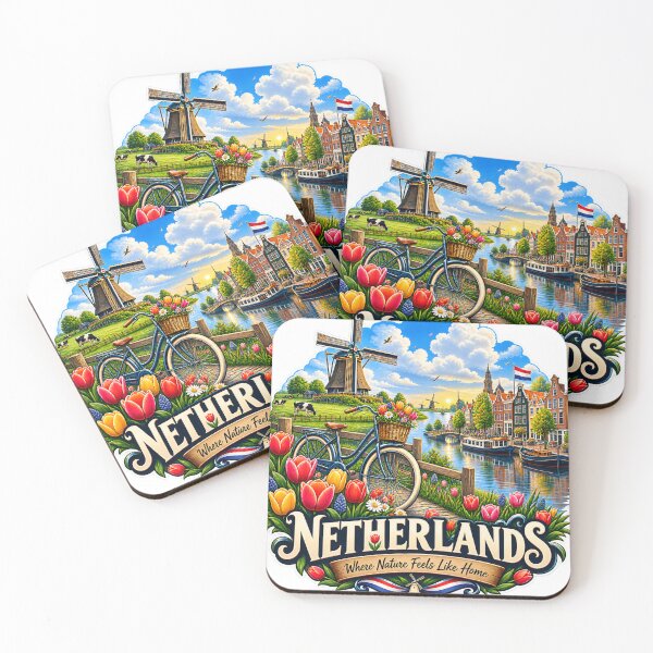 Item preview, Netherlands Tulips & Windmill Die-Cut | Floral Dutch Countryside Badge designed and sold by alexcorporation.