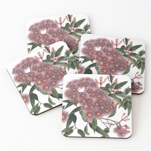 Item preview, Eucalyptus Corymbia flowers leaves pink green designed and sold by blueidesign.
