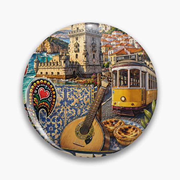 Item preview, Portugal Lisbon Travel Poster | Vintage Tram 28 Barcelos Rooster & Azulejos Art designed and sold by alexcorporation.