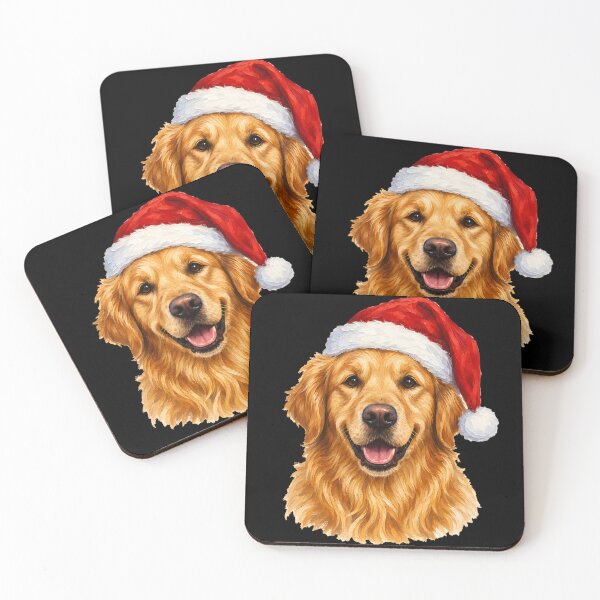 Item preview, Golden Retriever pintado a mano, perro navideño designed and sold by Ribeiro-Art.