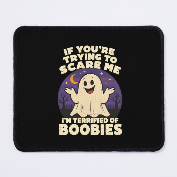 Item preview, Funny Ghost Halloween 'Terrified of Boobies' Retro Sunset designed and sold by leocreatives.