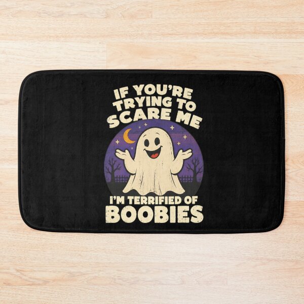 Item preview, Funny Ghost Halloween 'Terrified of Boobies' Retro Sunset designed and sold by leocreatives.