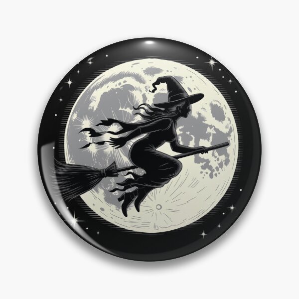Item preview, Flying Witch Silhouette Under Full Moon Halloween Witchy designed and sold by Zizo-DR44.