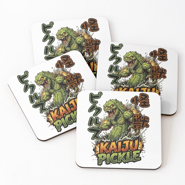 Item preview, Kaiju Pickle Monster – Giant Green Pickle Creature Japanese Street Art designed and sold by LOVEARTDESIGN.