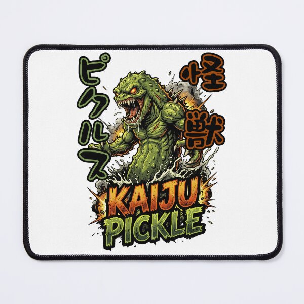 Item preview, Kaiju Pickle Monster – Giant Green Pickle Creature Japanese Street Art designed and sold by LOVEARTDESIGN.