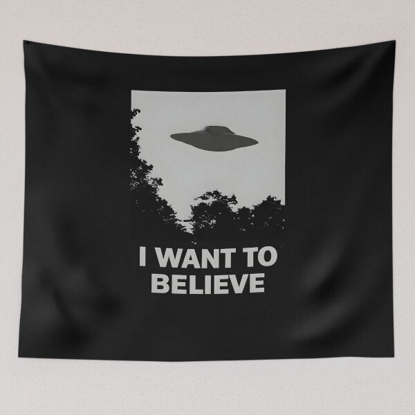 Item preview, I Want to Believe UFO Retro Alien Flying Saucer Vintage Sci-Fi Design designed and sold by thudoando.