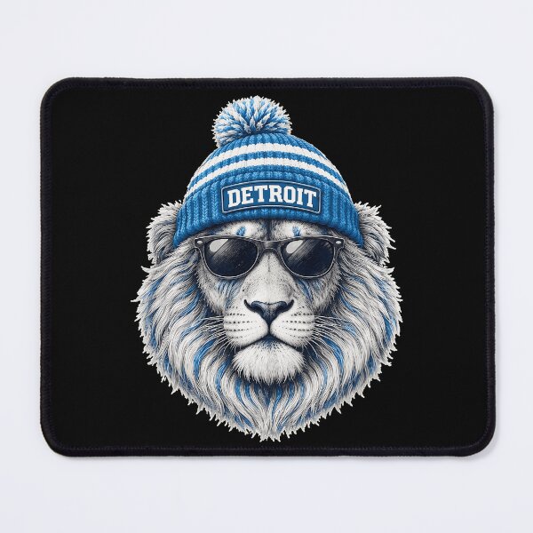 Item preview, Detroit Lion in Beanie and Sunglasses Sports Graphic designed and sold by NathanBea91007.
