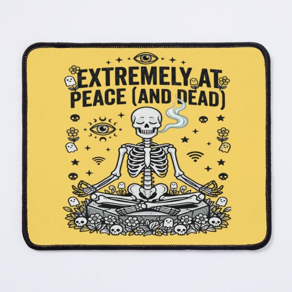 Item preview, Extremely At Peace And Dead - Sarcastic Skeleton Yoga Meditation Floral Goth Art designed and sold by LUKOWEAR.