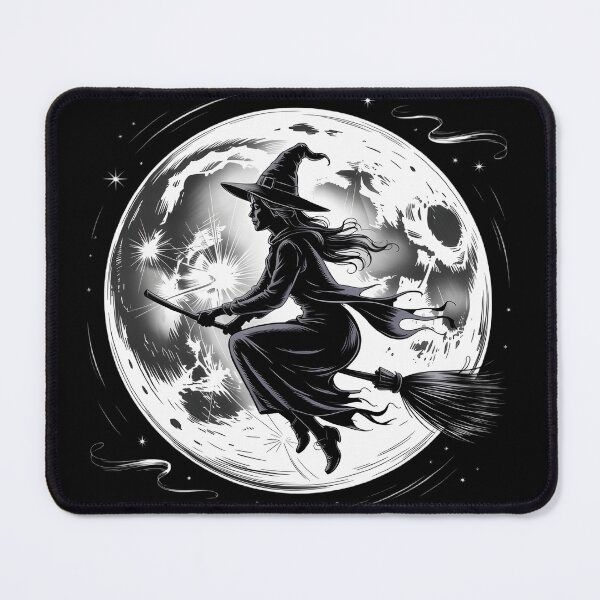 Item preview, Witch Flying on Broomstick Full Moon Halloween Gothic designed and sold by Zizo-DR44.