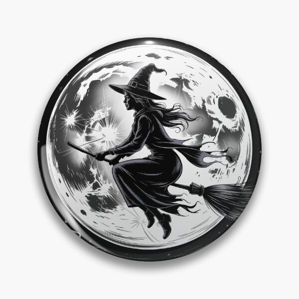 Item preview, Witch Flying on Broomstick Full Moon Halloween Gothic designed and sold by Zizo-DR44.