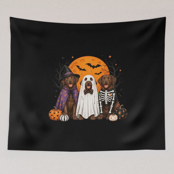 Item preview, Funny Halloween Dog Costumes Chocolate Lab Mummy Ghost Skeleton designed and sold by leocreatives.