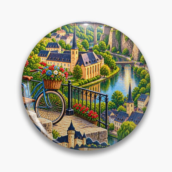 Item preview, Luxembourg Travel Poster | Scenic European Village Castle & River View Art designed and sold by alexcorporation.