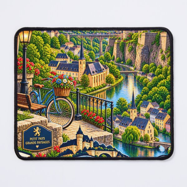 Item preview, Luxembourg Travel Poster | Scenic European Village Castle & River View Art designed and sold by alexcorporation.