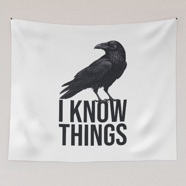 Item preview, I Know Things – Mysterious Crow Funny Design designed and sold by xndrlab.