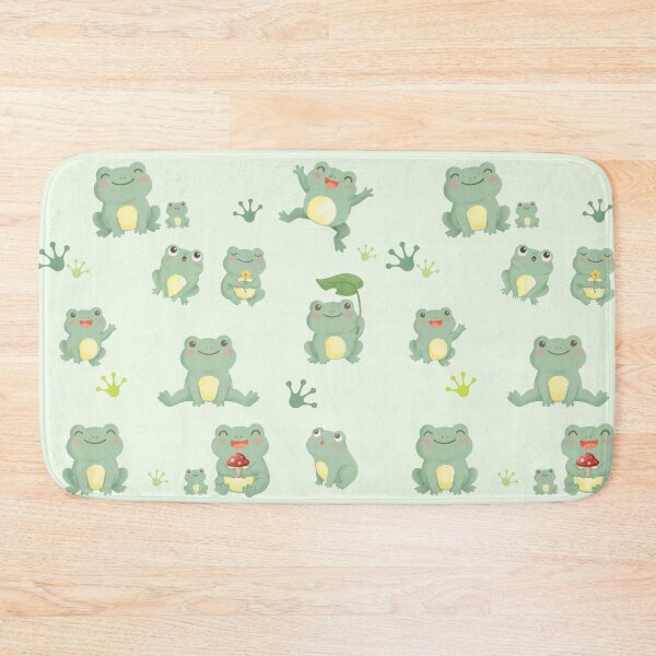 Item preview, Whimsical Frog Pattern – Cute Pastel Frogs and Lily Pad Friends designed and sold by HumTumMe.
