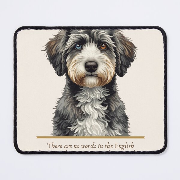 Item preview, Aussiedoodle Blue Eye Portrait Dog Love Quote designed and sold by WaggingTailsCo.