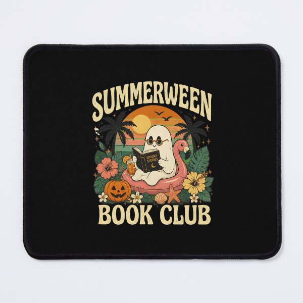 Item preview, Summerween Book Club Retro Ghost Reading Cute Halloween Fall designed and sold by leocreatives.