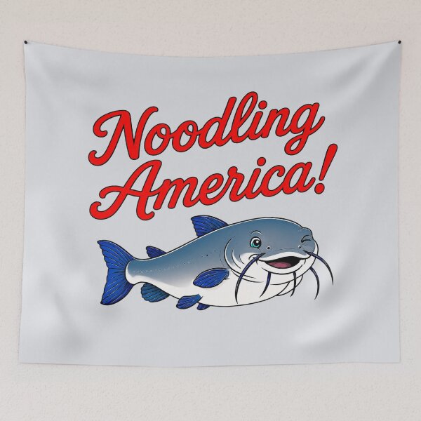 Item preview, Noodling America – Funny Catfish Hand Fishing Design designed and sold by The-Drip-Studio.