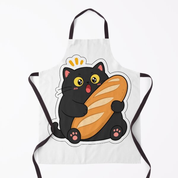Item preview, Cute Black Cat Hugging a Banh Mi (Baguette Bread) designed and sold by PurrfectHome.