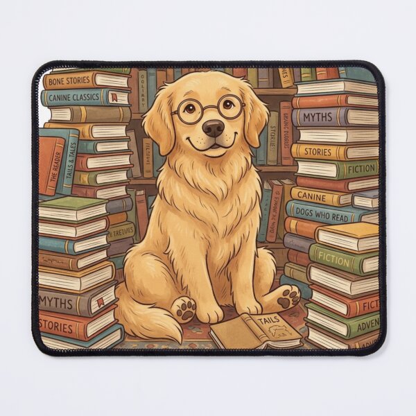 Item preview, Golden Retriever Book Club Reader Dog Book Lover Illustration designed and sold by KreatoLab.