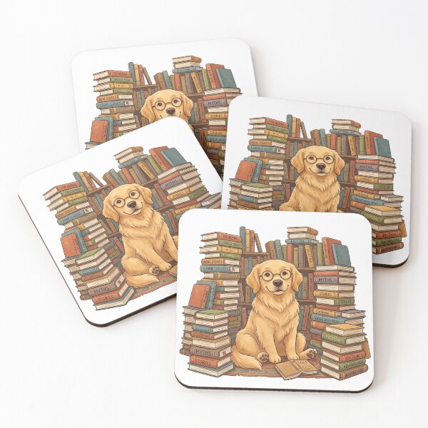 Item preview, Golden Retriever Book Club Reader Dog Book Lover Illustration designed and sold by KreatoLab.