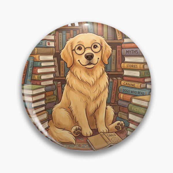Item preview, Golden Retriever Book Club Reader Dog Book Lover Illustration designed and sold by KreatoLab.