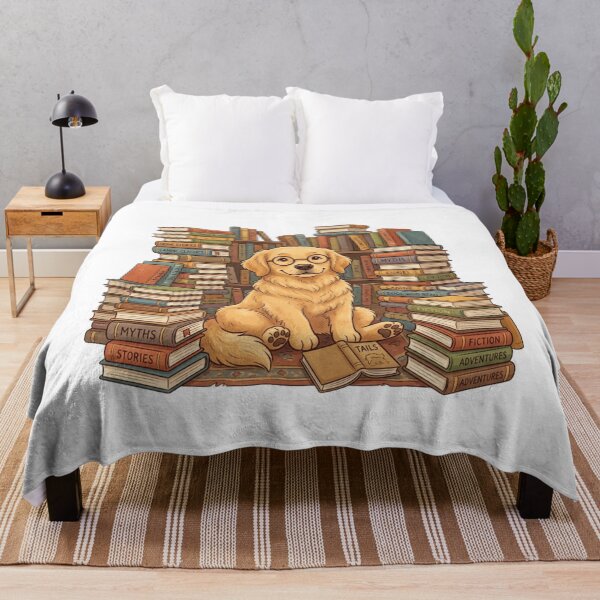 Item preview, Golden Retriever Book Club Reader Dog Book Lover Illustration designed and sold by KreatoLab.