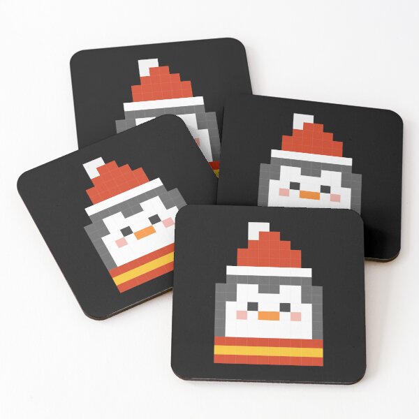 Item preview, Festive Pixel Penguin Cute 8 Bit Christmas Santa Hat Art designed and sold by Pixelfloraa.