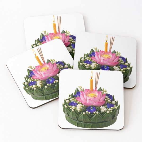 Item preview, Traditional Thai Floral Krathong with Candle and Incense designed and sold by WangAew.